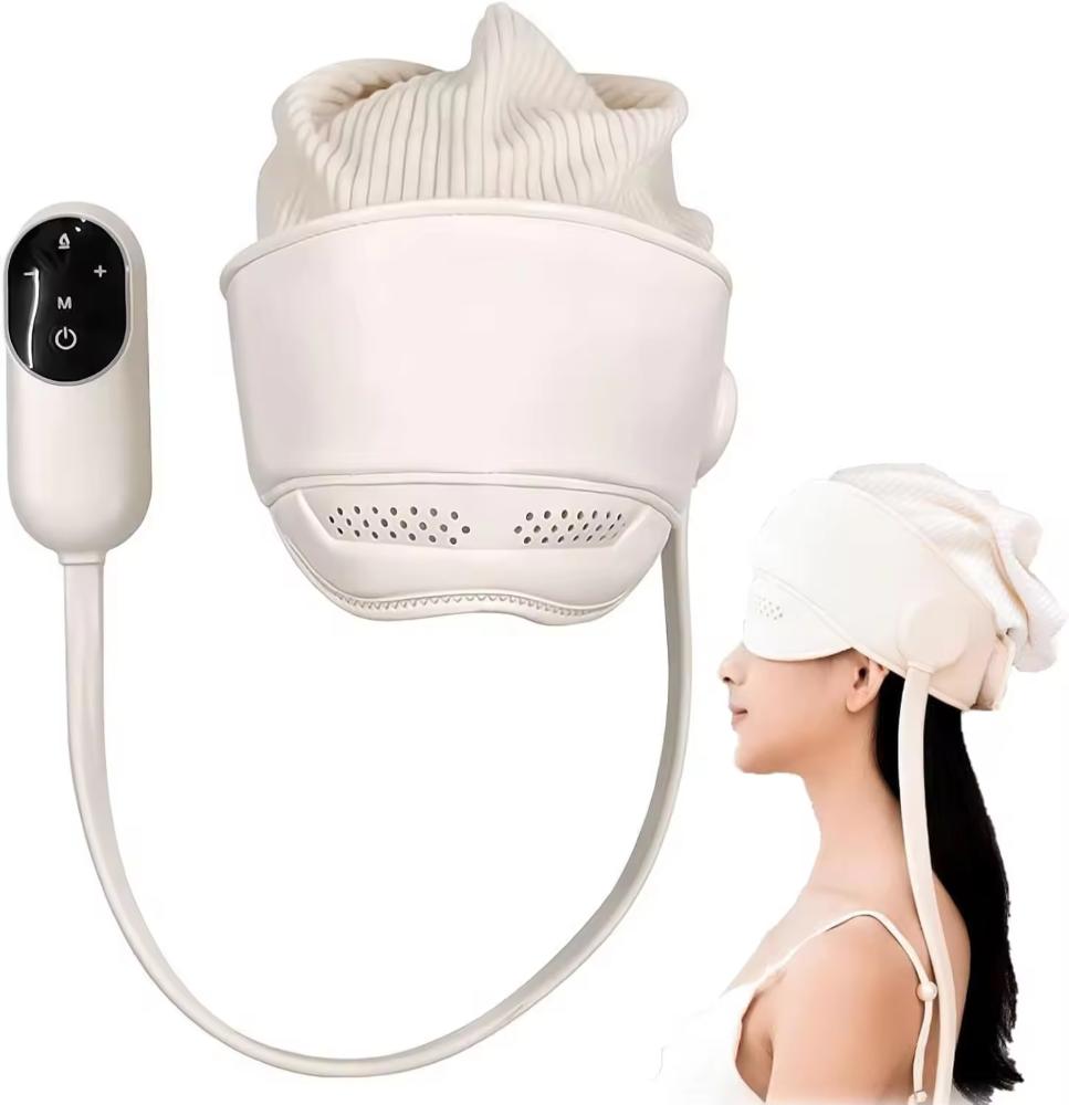 6 Zones Electric Head Massager – 3 Heat Levels, Hot Compress, Eye & Migraine Relief