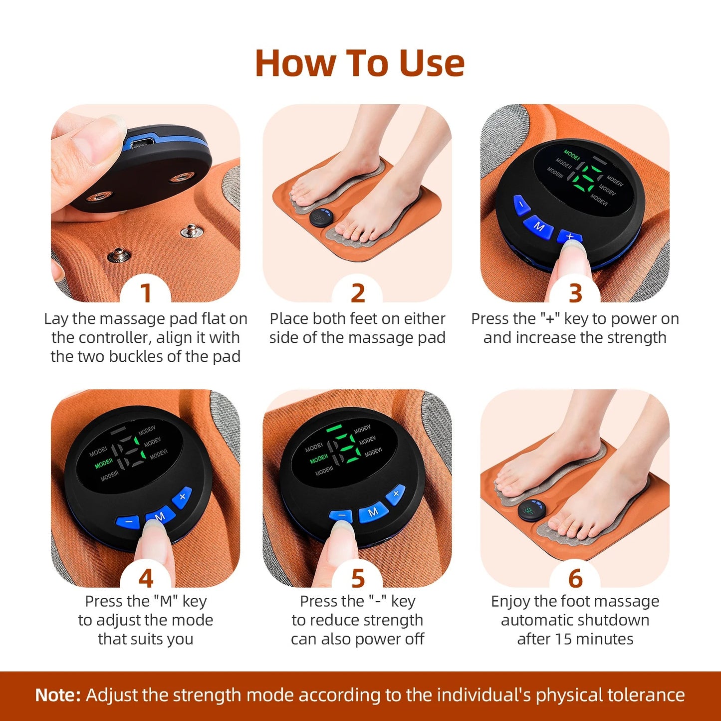 3D Foot Massage Pad – Pain Relief with 6 Adjustable Modes & Low Noise