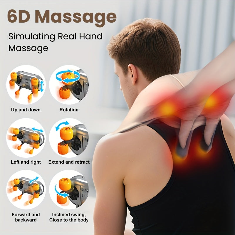 Heated Neck and Shoulder Massager – 6D Kneading Massage Heads