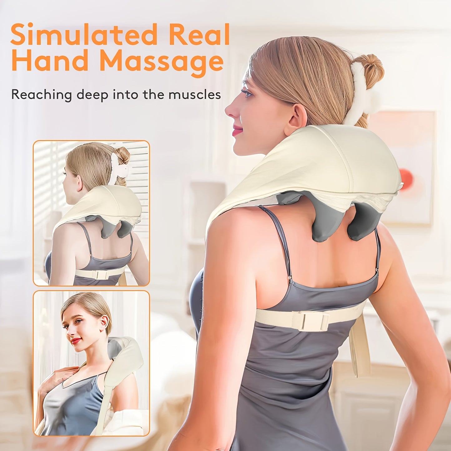 Heated Neck and Shoulder Massager – 6D Kneading Massage Heads