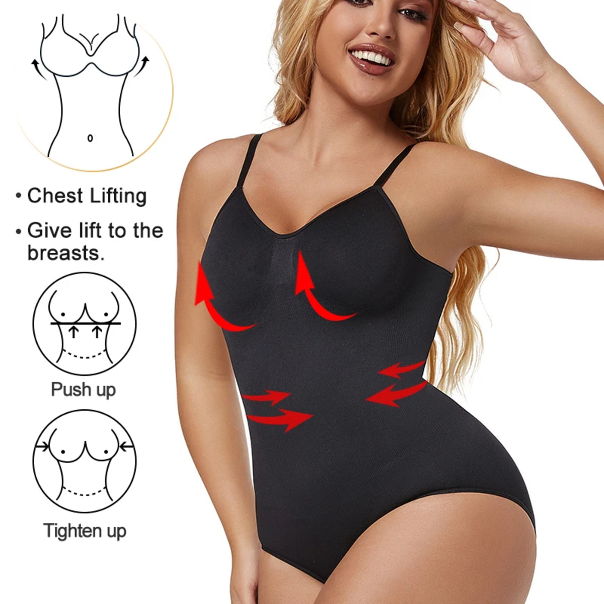 Control Body Shaper for Women - Elastic Material, Thong or Brief, Snatched Waist
