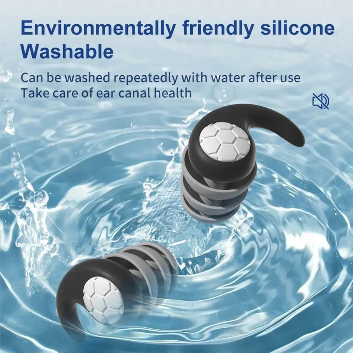 Soft Silicone Earplugs for Sleeping - Noise Cancelling, Reusable, Comfortable, Waterproof