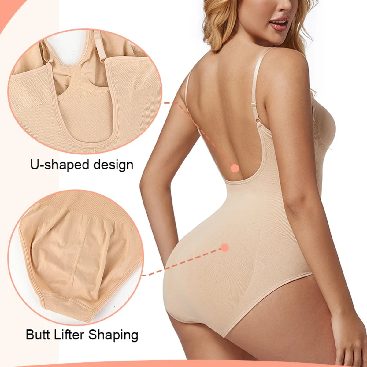 Control Body Shaper for Women - Elastic Material, Thong or Brief, Snatched Waist