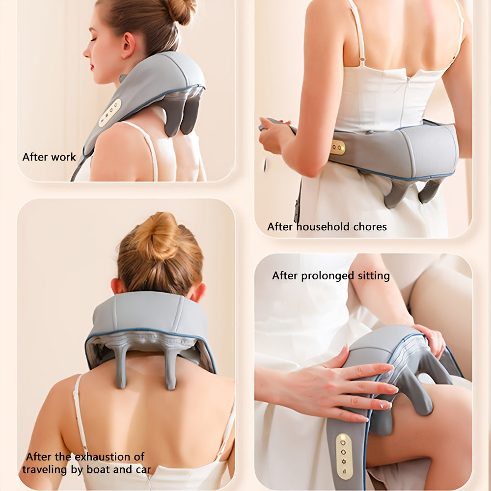 Heated Neck and Shoulder Massager – 6D Kneading Massage Heads