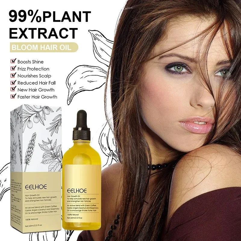 60ml Hair Growth Oil - Reduces Hair Loss, Fights Frizz, Nourishes Scalp, Repairs Damage