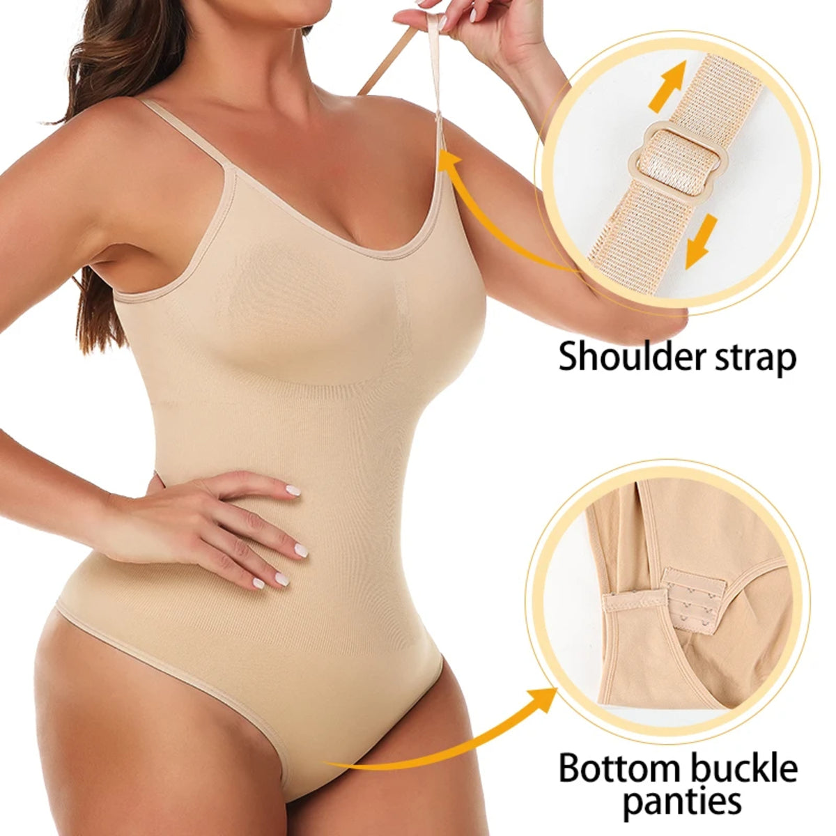 Control Body Shaper for Women - Elastic Material, Thong or Brief, Snatched Waist