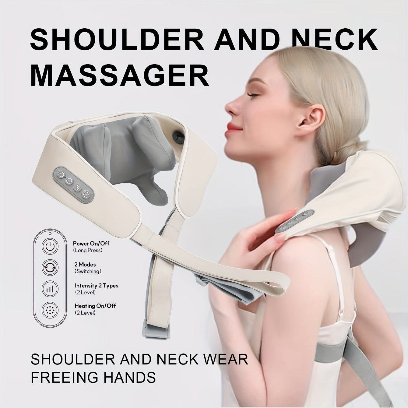 Heated Neck and Shoulder Massager – 6D Kneading Massage Heads