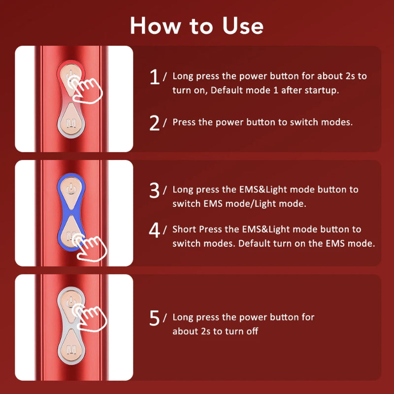 3 Modes EMS Scalp Massager for Hair Growth with Silicone Tips, Waterproof