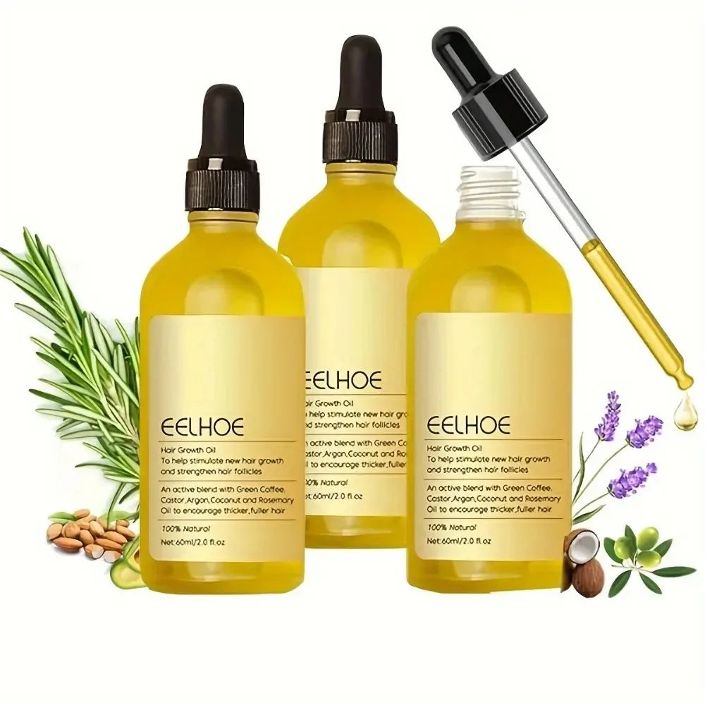 60ml Hair Growth Oil - Reduces Hair Loss, Fights Frizz, Nourishes Scalp, Repairs Damage