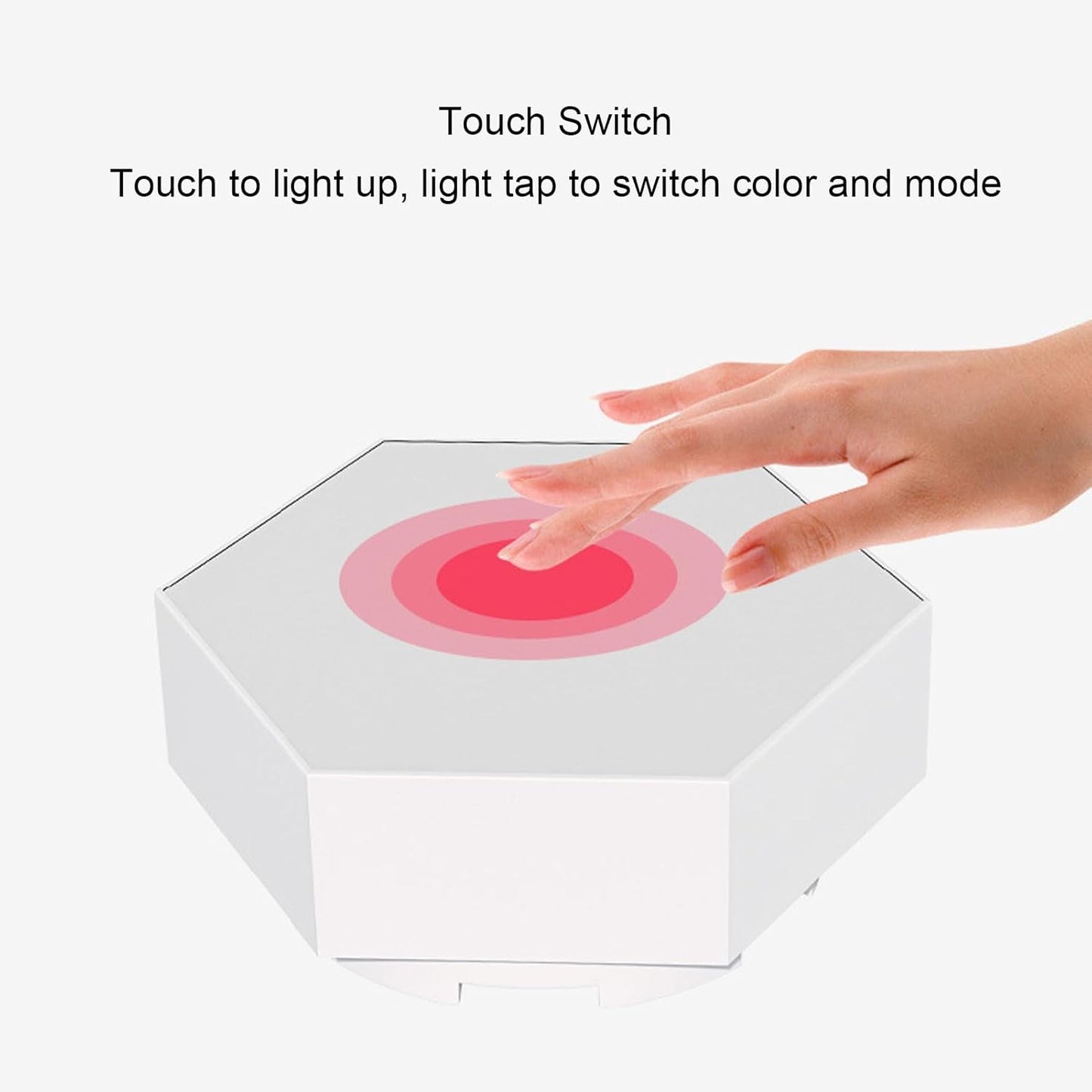Hexagon Shaped Rgb Tap Touch Led Lights (Pack 3)