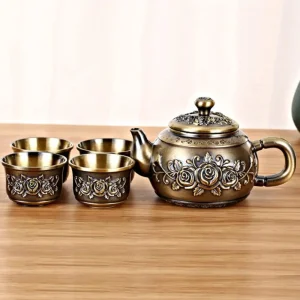 Bronze Household Set Rose Vintage Tea Set Elegant and Decorative Design