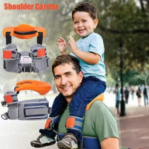 Child Shoulder Carrier with Ankle Straps & Cushioned Hip Seat Comfortable Design