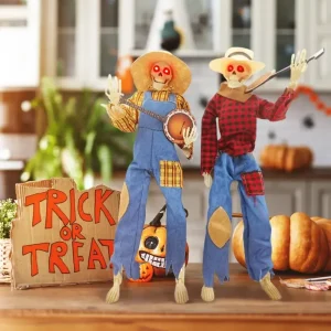 Led Light Banjo Skeletons Duo Halloween Fall Indoor Decor1