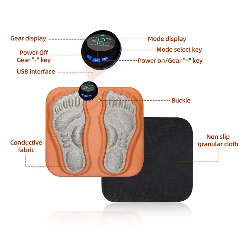3D Foot Massage Pad – Pain Relief with 6 Adjustable Modes & Low Noise