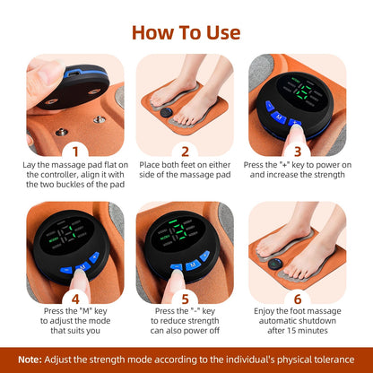 3D Foot Massage Pad – Pain Relief with 6 Adjustable Modes & Low Noise