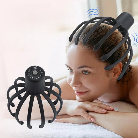 3-Level Electric Head Massager - 12-Point Scalp Stimulation, Hands-Free Stress Relief