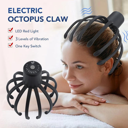 3-Level Electric Head Massager - 12-Point Scalp Stimulation, Hands-Free Stress Relief