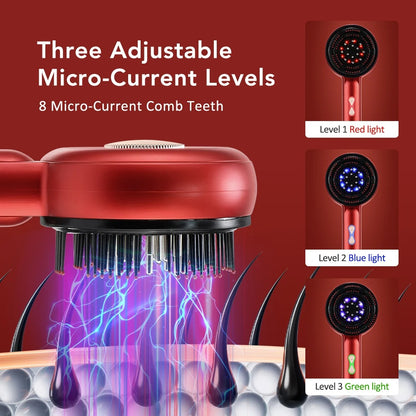 3 Modes EMS Scalp Massager for Hair Growth with Silicone Tips, Waterproof