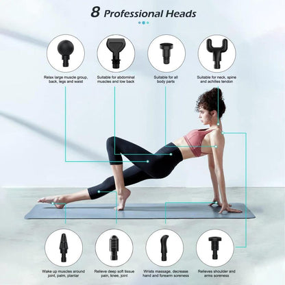 8 Heads Muscle Massage Gun - Pain Relief & Muscle Relaxation Therapy