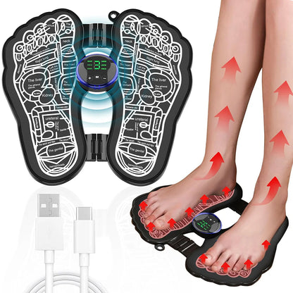6 Modes EMS Foot Massager - Pain Relief, Blood Circulation, 9 Intensity Levels