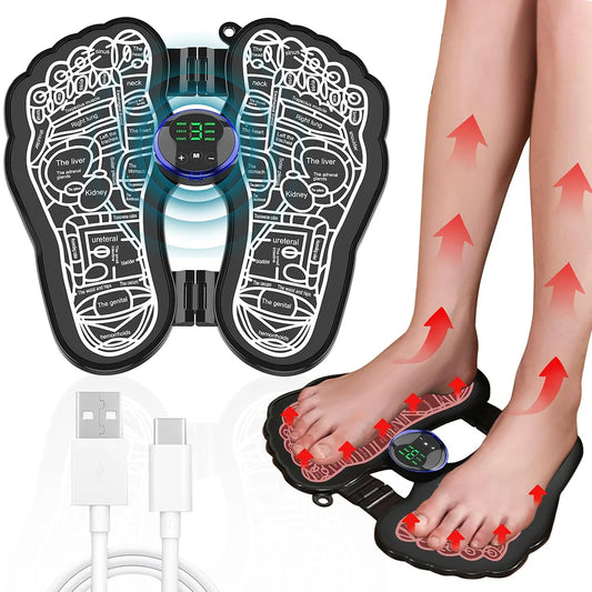 6 Modes EMS Foot Massager - Pain Relief, Blood Circulation, 9 Intensity Levels