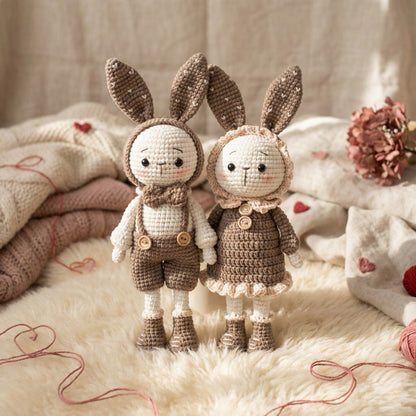 Personalized Valentine Gift for Her - Unique Cute Valentines Gift Ideas For Wife - Handmade Bunny Couple - sp90731187-1