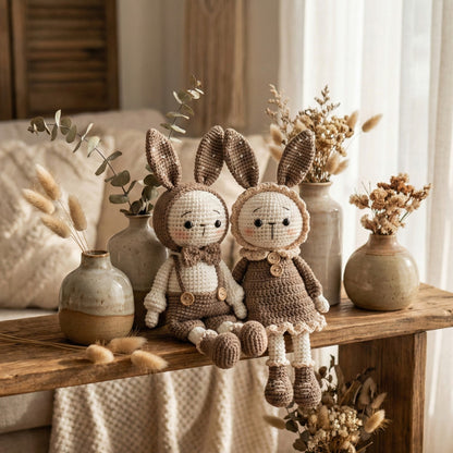 Personalized Valentine Gift for Her - Unique Cute Valentines Gift Ideas For Wife - Handmade Bunny Couple - sp90731187-1