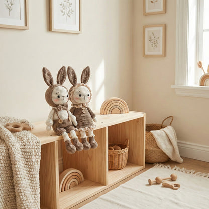 Personalized Valentine Gift for Her - Unique Cute Valentines Gift Ideas For Wife - Handmade Bunny Couple - sp90731187-1