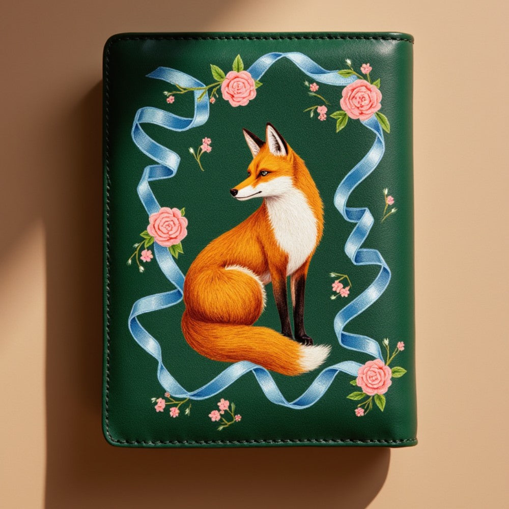 Handcrafted Fox-Themed Leather Wallet