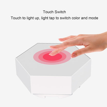 Hexagon Shaped Rgb Tap Touch Led Lights (Pack 3)