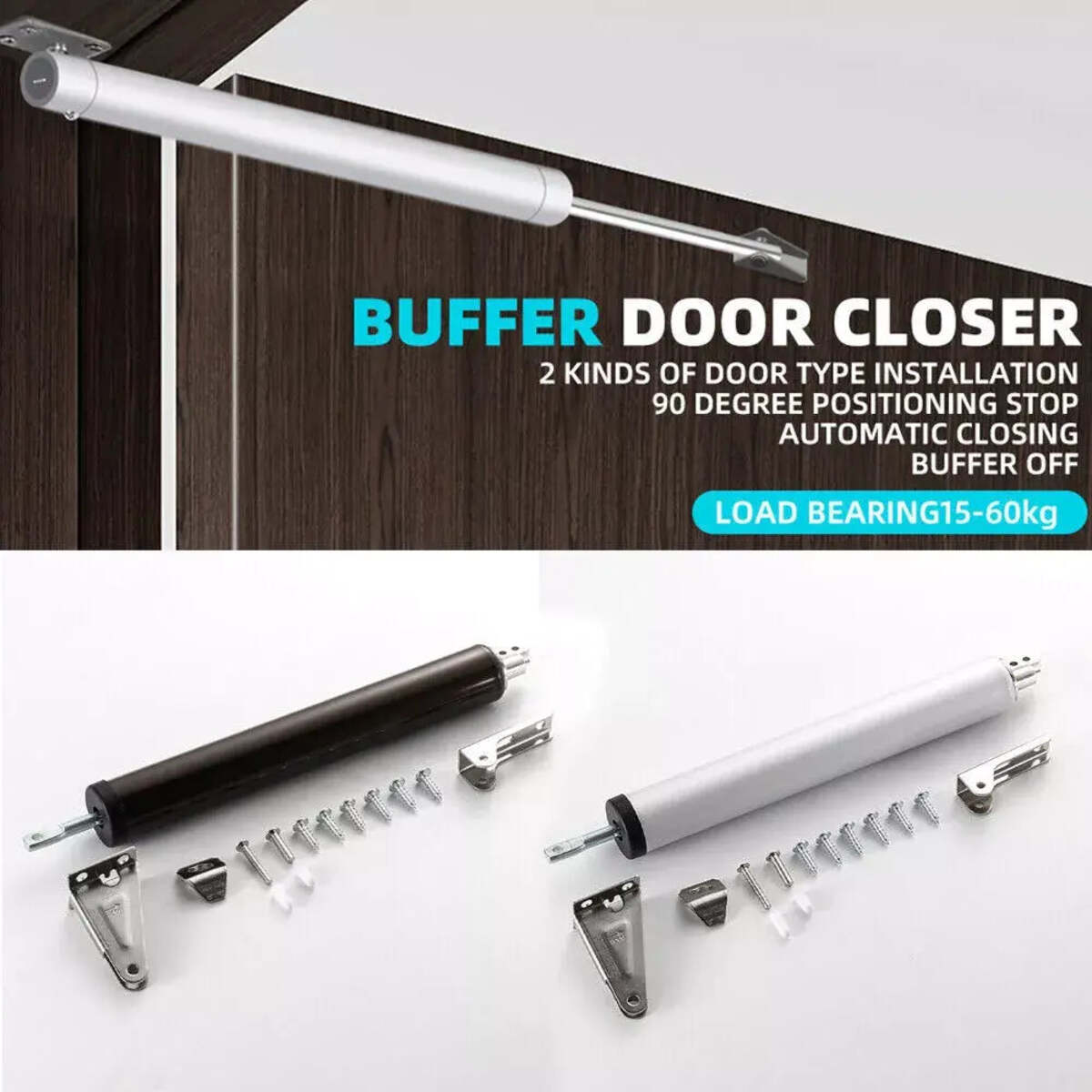 Hydraulic Automatic Door Closer - Heavy Duty, Quiet, Aluminum Alloy