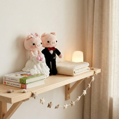 Personalized Valentine Gift for Her - Unique Cotton Wedding Anniversary Gifts For Wife - Handmade Bride & Groom Dolls sp70272796-1