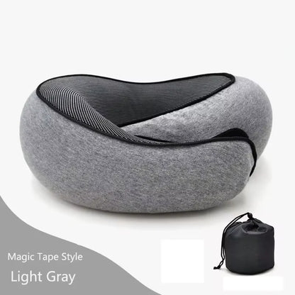 360° Adjustable Travel Neck Pillow - Soft Fabric, Lightweight, Portable Design