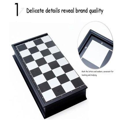 Portable Folding Magnetic Chess Set for Travel & Beginners - Metallic, Waterproof, Gold and Silver