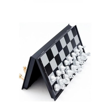 Portable Folding Magnetic Chess Set for Travel & Beginners - Metallic, Waterproof, Gold and Silver