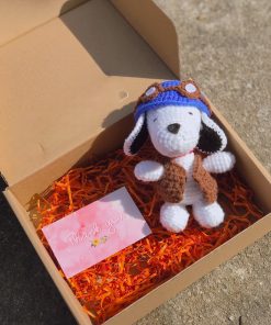 Adorable Crochet Dog With Accompanying Box And Card