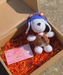 Adorable Crochet Dog With Accompanying Box And Card