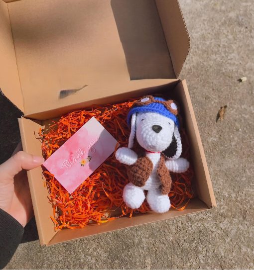 Adorable Crochet Dog With Accompanying Box And Card