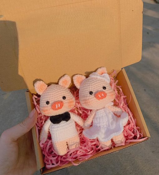 Adorable Crochet Pig Couple