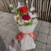 Handcrafted Crochet Flower Bouquet Featuring A Mix Of Three Colors