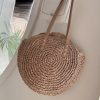 Handmade Woven Straw Round Beach Bag For Women