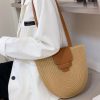 Woven Straw Shoulder Bag With Long Handles For Women1