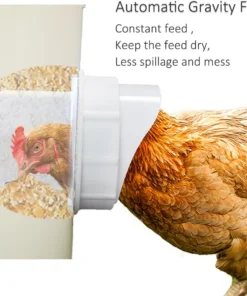 Diy Chicken Feeder, No Waste Chicken Feeder With Rat Stopper Caps With 4 Ports And 1 Hole Saw, Rain Proof And Insect Proof, For Barrels Boxes, Troughs1