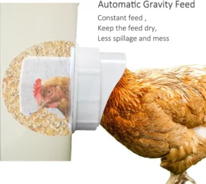 Diy Chicken Feeder, No Waste Chicken Feeder With Rat Stopper Caps With 4 Ports And 1 Hole Saw, Rain Proof And Insect Proof, For Barrels Boxes, Troughs1