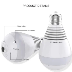 Light Bulb Wifi Camera - 360° Fisheye Wireless Panoramic Wifi Camera6