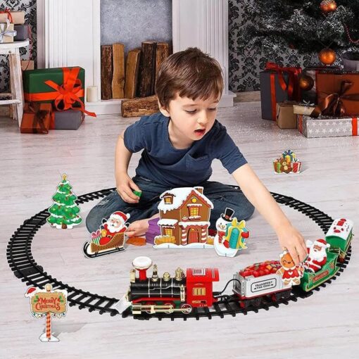 Foreign Trade Electric Christmas Train, Electric Sound And Light Can Hang Christmas Tree Christmas Rail Car, Christmas Gift Toys Peripheral Products Christmas Decor Gift For Christmas Thanksgiving