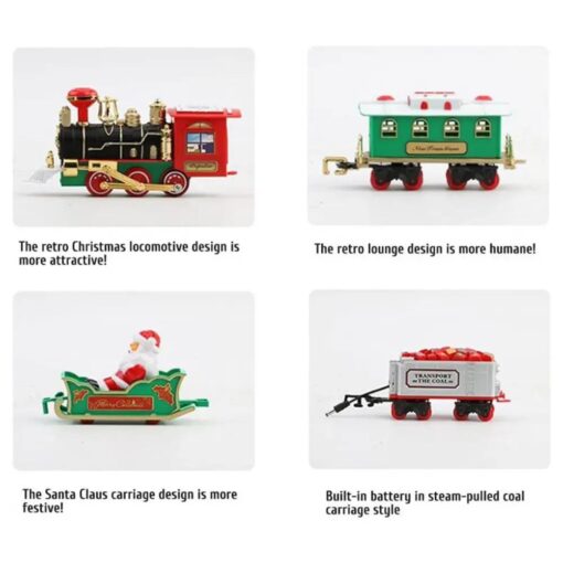 Foreign Trade Electric Christmas Train, Electric Sound And Light Can Hang Christmas Tree Christmas Rail Car, Christmas Gift Toys Peripheral Products Christmas Decor Gift For Christmas Thanksgiving6