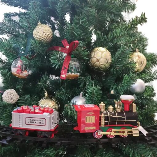 Foreign Trade Electric Christmas Train, Electric Sound And Light Can Hang Christmas Tree Christmas Rail Car, Christmas Gift Toys Peripheral Products Christmas Decor Gift For Christmas Thanksgiving7