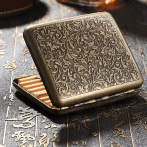 Retro Pure Copper Hand-Carved Cigarette Case For 20 Cigarettes Peaky Blinders1