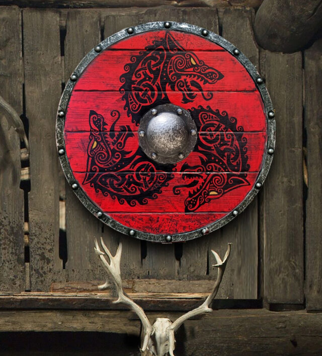 30cm Wooden Viking Battle Shield Wall Decoration Pendant - Image 3